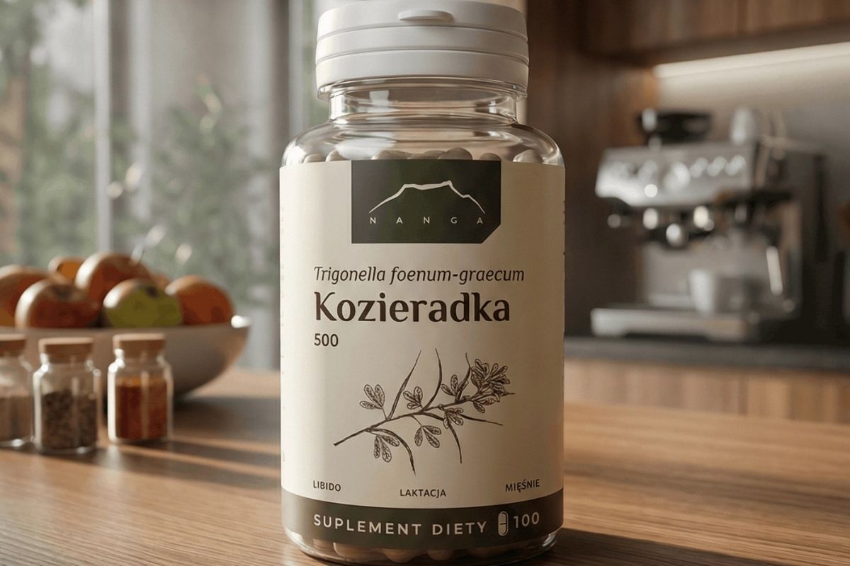 Produkt z nasionami kozieradki
