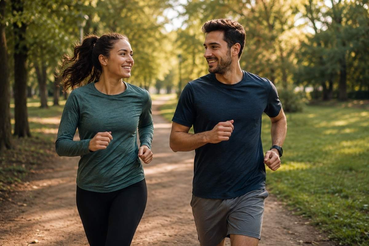 Osoba podczas joggingu wspierającego zdrowie metaboliczne i wątrobę